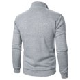 thumbnail image 4 of Big and Tall Sweatshirt for Men Quarter Zip Pullover Loungewear 1/4 Zip Long Sleeve Fashion Sweaters Light Gray M, 4 of 4