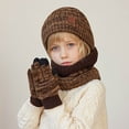 thumbnail image 2 of Unisex Boys Girls 4 To 10 Years Old Children Hat Neck Gloves Three Piece Set Of Warm Winter Ear Protective Warm Knitted Hat Big Children, 2 of 6