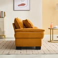 thumbnail image 5 of Corduroy With Pillows - Comfy 23in Spacious Deep Seat, Structure, For Bedroom, Apartment, Yellow Sleeper Couch Spacious, Pillows, Bedroom, 5 of 6