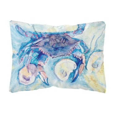 Carolines Treasures 8042PW1216 Crab Canvas Fabric Decorative Pillow, 12H x16W, multicolor