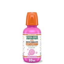TheraBreath Kids Anticavity Fluoride Oral Rinse, Strengthens Teeth & Enamel, Alcohol Free & Dye Free, Certified Organic Bubblegum Blast Flavor, 10 fl oz