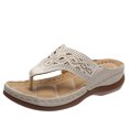 thumbnail image 1 of Open Toe Flat Slipper with Arch Support Cushion Comfotable to Wear for Women, 1 of 6