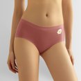 thumbnail image 2 of Alun Women's Ice Silk Panties Smoothing Seamless Breathable Stretchy Mid Waisted Underwear Stylish Floral Print Soft Comfortable Crotch Briefs for Everyday Wear(C) 3-Pink XL, 2 of 7