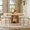 Oak4PCS, variant on Katboc 47" Ancient Round MDF Dining Table Set with 4/6 White Teddy Fleece Chairs, Farmhouse Water-Resistant for Kitchen & Dining Room