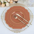 thumbnail image 6 of Balsa Circle 10 Terracotta 8" Disposable Baroque Plastic Dessert Plates Gold Rim, 6 of 8