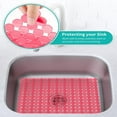thumbnail image 6 of Bligli Round Sink Mats 2-Pack ,Non-Slip PVC Sink Protector, Fits Stainless Steel / Ceramic Sinks,15.7 x 11.8 inch,Fast Draining Dot Design for Kitchen Sink, Red, 6 of 8