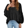 thumbnail image 4 of Xuanfei Women Square Neck Floral Print Long Sleeve Pleated Blouse, 4 of 7