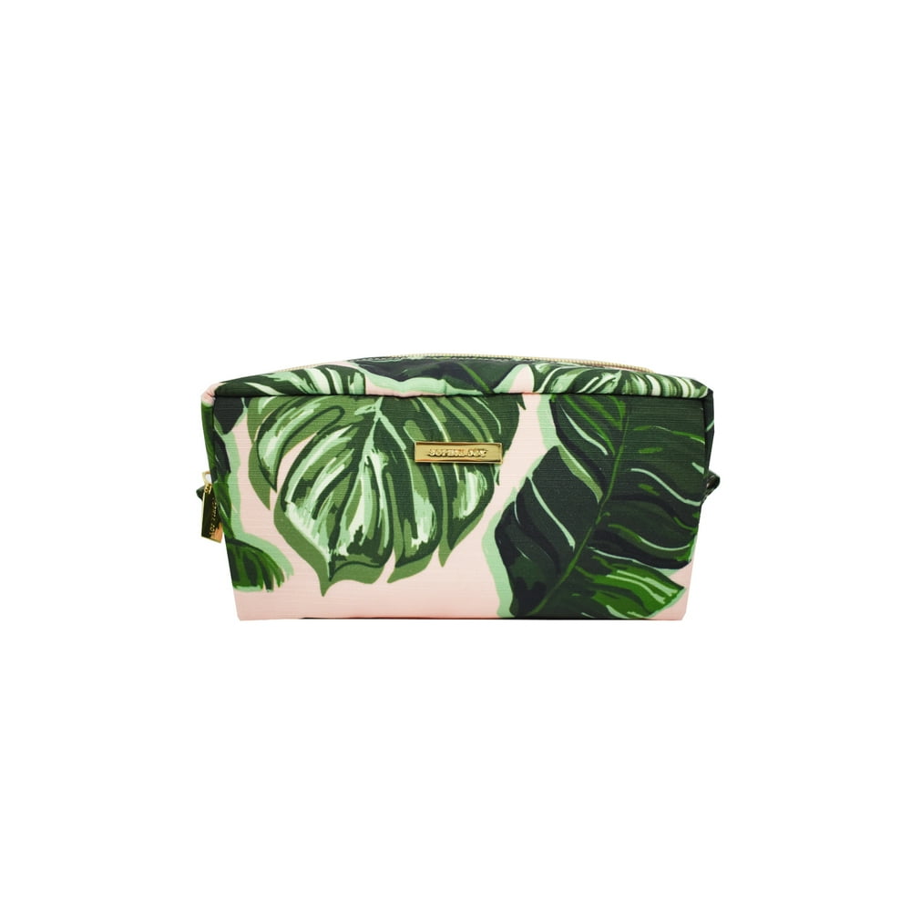 Sophia Joy by Conair, Palm Organizer Cosmetic Bag, Pink/ Green