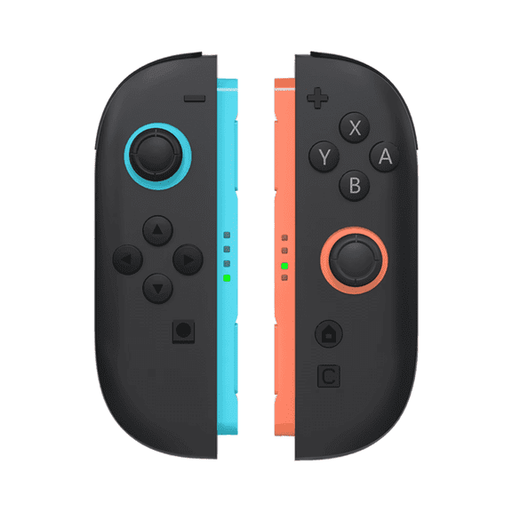 Switch2 Controller (L/R) for Nintendo Switch with Light, Wireless Game Controller Support Turbo/Motion Control/Wake-up Function - Blue orange