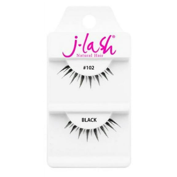 #102 Black , J Lash Daily Eyelashes, hair scalp beauty - Pack of 3 w/ Sleek 3-in-1 Comb/Brush