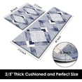 thumbnail image 5 of Blue Anti-Fatigue Kitchen Rug Set of 2 Navy Grey Geometric Gold Line Vintage Cushioned Kitchen Floor Standing Mat Waterproof Non-Slip Kitchen Mat and Rugs PVC Ergonomic Comfort Foam Rug, 5 of 6