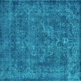 thumbnail image 1 of Ahgly Company Indoor Square Oriental Turquoise Blue Industrial Area Rugs, 6' Square, 1 of 4