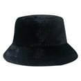 thumbnail image 5 of Yuanlong Womens Bucket Hat Fluffy Plush Plain Winter Fisherman Cap Windproof Warm Cozy Casual Minimal Daily Outdoor Headwear, 5 of 9