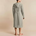 thumbnail image 4 of Oksale Waffle Knit Hooded Robes for Men with Pockets Belted Bath Robe Loose Long Sleeve Nightgowns Soft Knee Length Loungewear Gray XXL, 4 of 7
