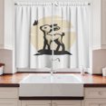 thumbnail image 2 of Ambesonne Animal Art Kitchen Curtains, Sheep with Butterfly, 55"x36", Eggshell Dark Grey and White, 2 of 3