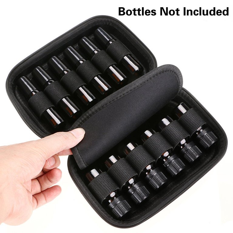 Hipiwe Hard Shell Essential Oil Carrying Case Holds 12 Bottles (Can Hold  5ml, 10ml, 10ml Rollers) Travel Size Essential Oils Bag Organizer Perfect  for Young Living, doTERRA, and More (Blac 