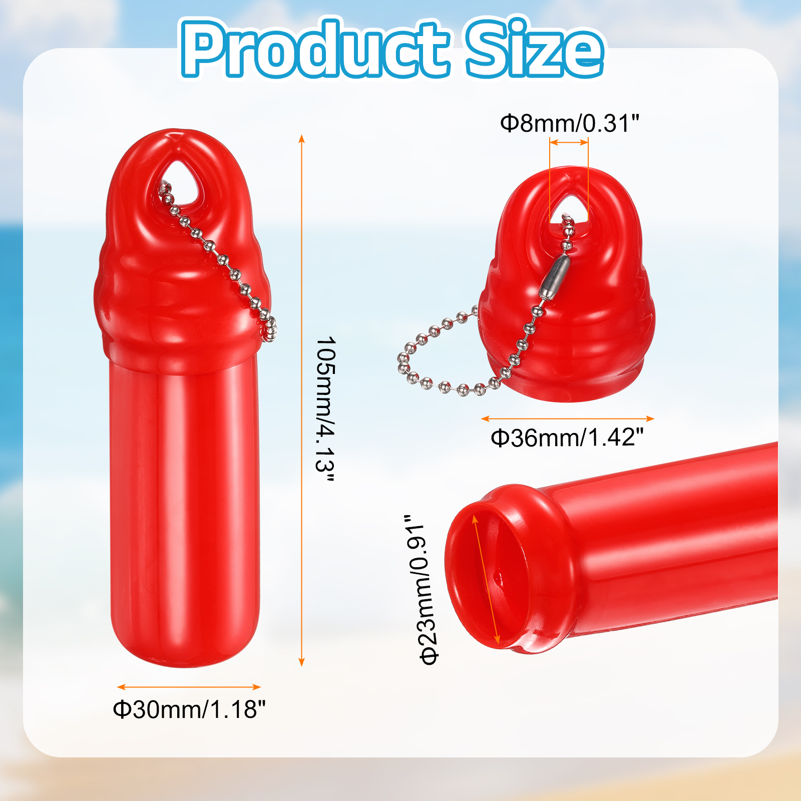 10 Pack Floating Keychain, Float Key Ring Holder with Waterproof Container, Float Key Pendant for Boating, Fishing, Water Sports, 5 Colors