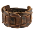 thumbnail image 5 of Ayyufe Retro Weave Leather Wristband Snaps Fastener Bracelet Men's, 5 of 7