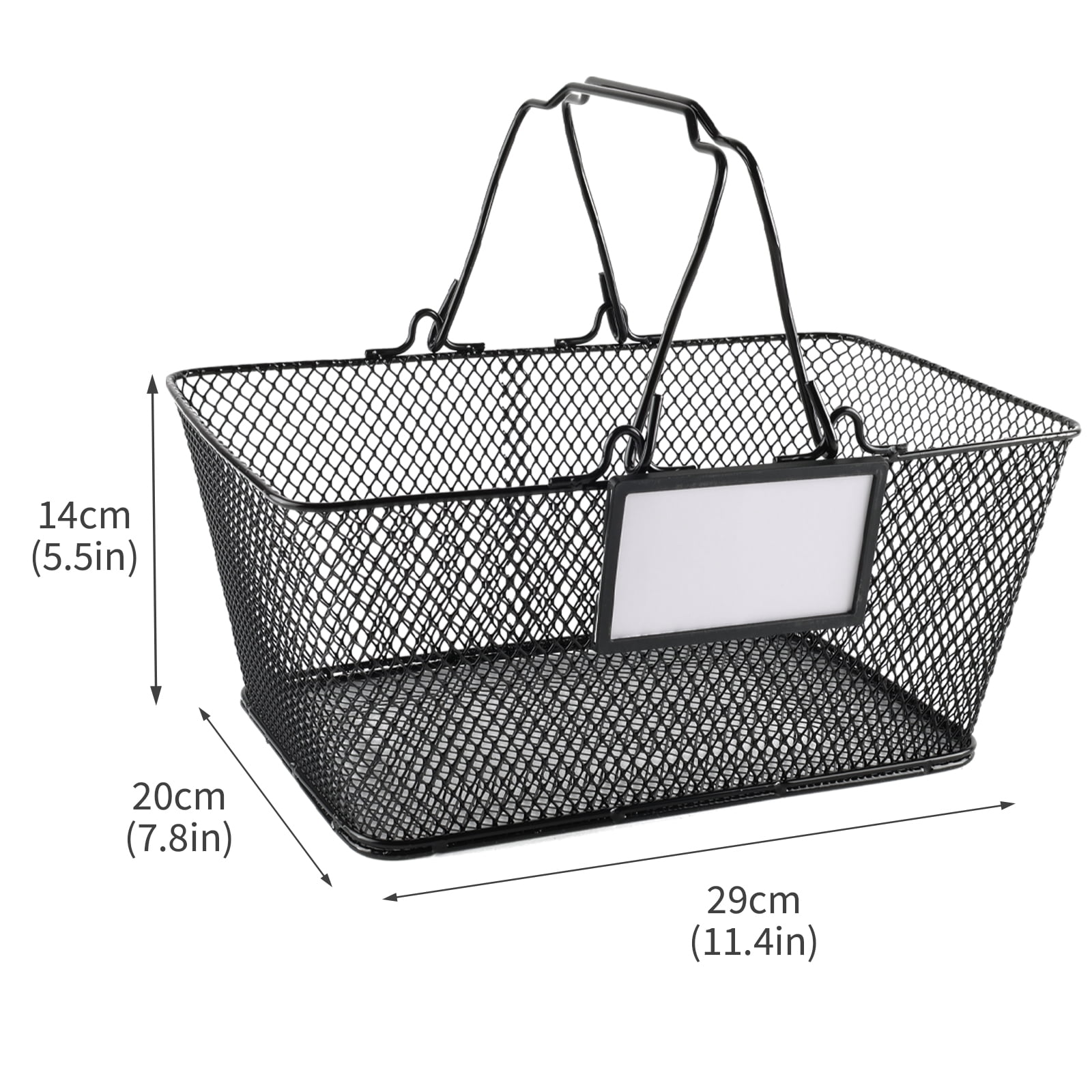 Brabtod Metal Mesh Harvest Basket with Handle & Magnetic Label, Multipurpose Garden Harvesting Basket for Fruits, Vegetables & Produce, Kitchen Storage Organizer