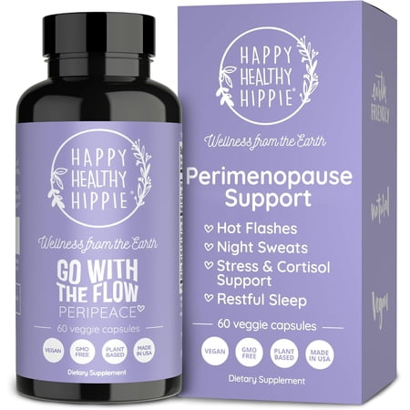 Perimenopause Supplements for Women | Hot Flash, Night Sweat, Mood & Sleep Support | Vegan Hormone Balance Capsules with KSM-66 Ashwagandha, Shatavari & Black Cohosh | Estrogen-Free, 60ct