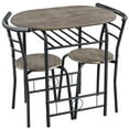 thumbnail image 3 of Topeakmart 3 Piece Modern Round Dining Table Set Kitchen Table Set with Storage Rack, Drift Brown, 3 of 13
