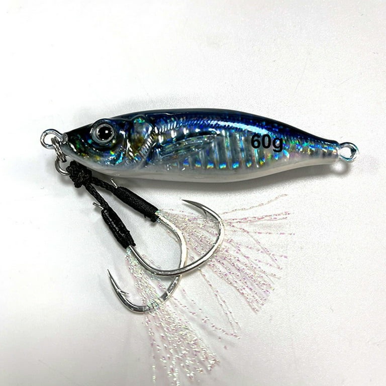 fankhu 3D Print Artificial Casting Jigging Lure UV Fishing Shore Cast  Decoys 60/80g Luminous Mackerel Fishing Lures Outdoor Fishing Accessories -  Walmart.com