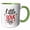 Green/White, variant on 3drose, Little Love Bug Cute Typography in Red and Black with Ladybugs, 11oz Two-tone Black Mug