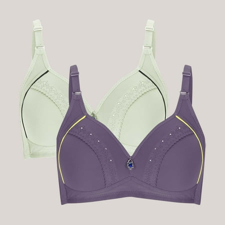 LLYWEY Womens No Wire Bra on Sale Wireless Bralette Ladies T-Shirt Bra Style-704 Women s Plus Pullover Bra Feature Adult Female Nursing Sports Bras Multicolor 36B