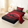 thumbnail image 2 of Manfei Sports Car Twin Sheets,Red Neon Light Print Bedding,3pcs,1 Fitted Sheet and 1 Pillowcase, 2 of 6