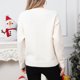 thumbnail image 5 of Suéter de cuello redondo para mujer, blusa de manga larga con estampado de punto, jersey de cuello redondo, tops de acrílico para mujer, 5 of 9