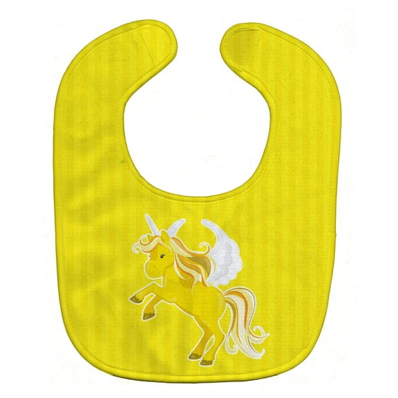 Caroline's Treasures Baby Bib, Yellow Unicorn