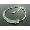 thumbnail image 2 of Aquamarine 6mm Heishi Square Shape Smooth Cut Beads 7 inch adjustable Silver Plated Clasp Bracelet for men, women, unisex. Link Chain Stacking Bracelet.|LINK_00648, 2 of 3