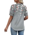 thumbnail image 6 of WIHOLL Womens Tops Vneck Puff Sleeve Buttons Summer Ladies Shirts Plus Size Blouses Dressy Casual Spring Outfits, 6 of 11