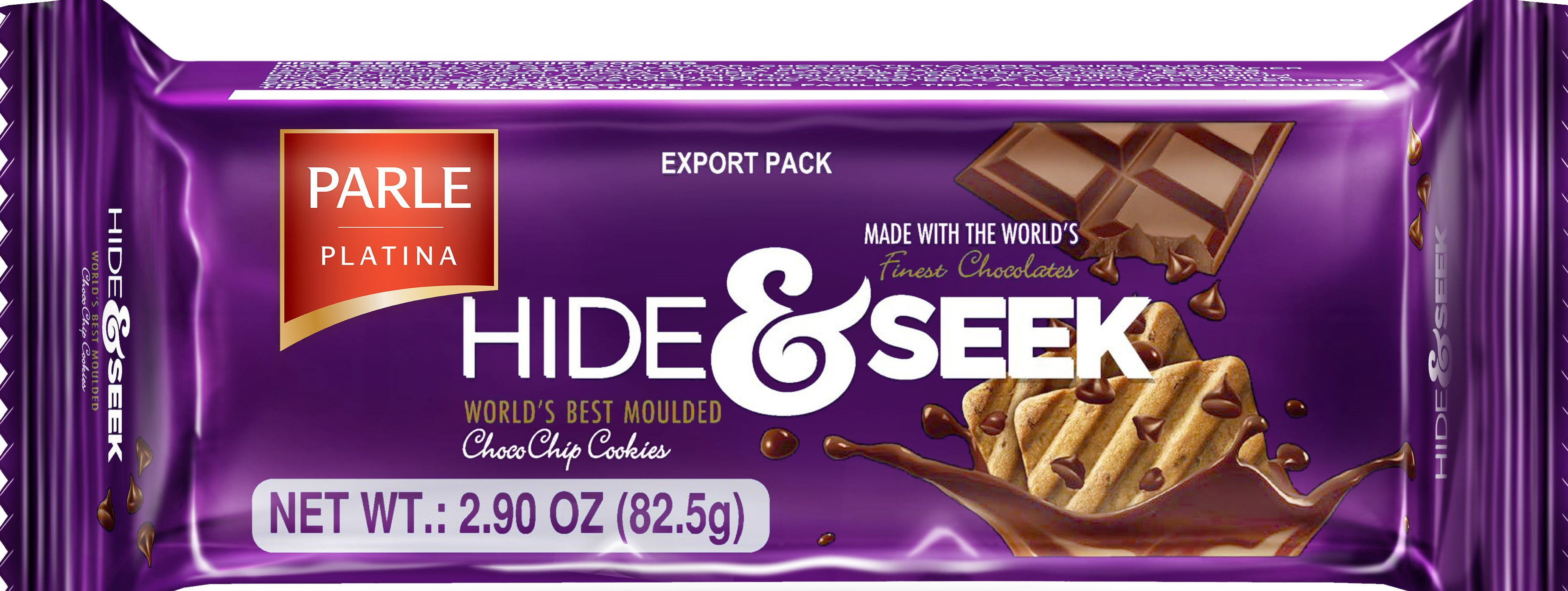 (4 pack) Parle Hide & Seek Chocolate Chip Cookies, 17.45 oz, 6 count Pack