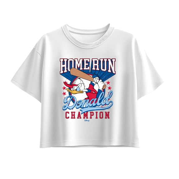 Disney - Home Run Donald - Youth Girls Boxy T-Shirt