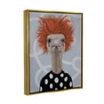 thumbnail image 3 of Stupell Industries Funny Ostrich Retro Polka Dots Animals & Insects Painting Gold Floater Framed Art Print Wall Art, 3 of 6
