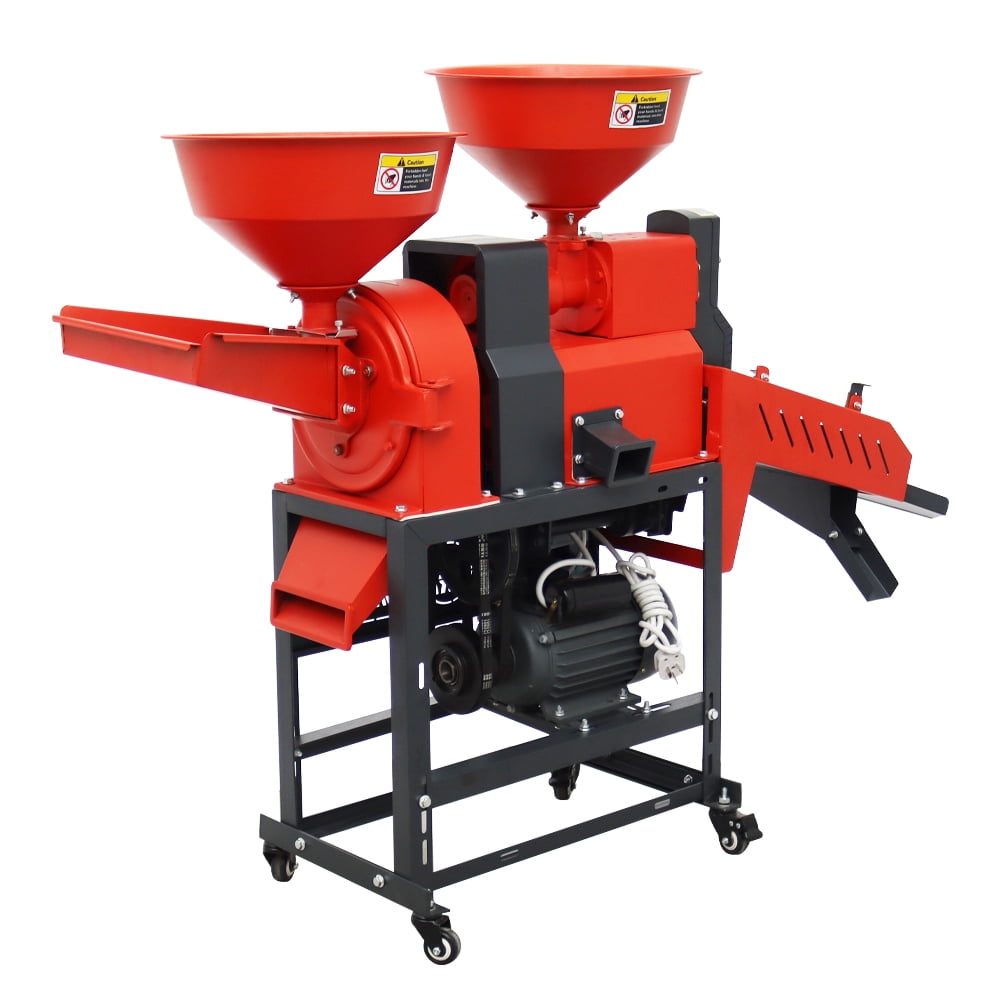 Rice Milling and Crushing Machine 220V Corn Rice Sheller and Crusher with Vibrating Screen 130-170kg/h