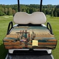 thumbnail image 2 of COEQINE Golf Cart Seat Towel Cover, Foldable with Carry Handle, Universal Fit for Most 2-Seater EZGO/Yamaha/Club Car, Quilted with 4 Front Pockets, Washable, American Tribal Geometric Cactus, 2 of 8