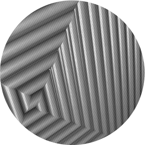 Ahgly Company Machine Washable Indoor Round Transitional Dark Gray Area Rugs, 3' Round