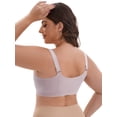 thumbnail image 2 of DARING DIVA Zip Front Lift Up Wirefree Full Soft Cup Breathable Bras S Gray, 2 of 6