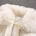 thumbnail image 3 of GYRATEDREAM Baby Girls Faux Fur Warm Cloak Coat Cute Winter Furry Cape Jacket Fluffy Plush Fleece Outwear with Bowknot for 6Y White, 3 of 9