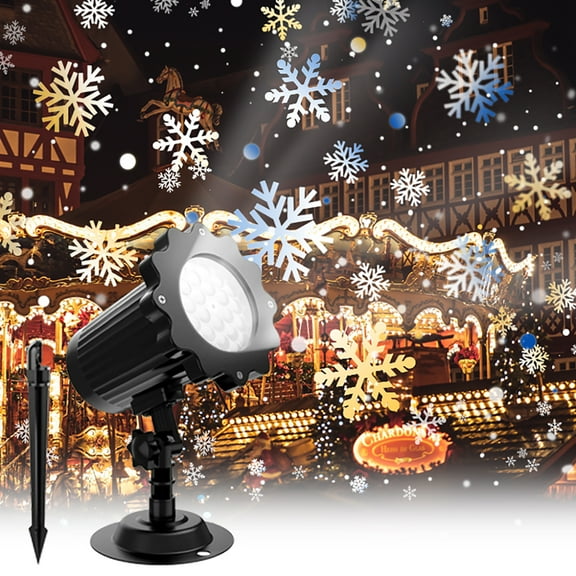 MATEPROX Christmas Snowflake Light Projector, Snowfall Lamp New Year Holiday Decorations for Outdoor Garden Parties