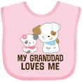 thumbnail image 3 of Inktastic My Granddad Loves Me Granddaughter Girls Girls Baby Bib, 3 of 4