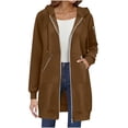 thumbnail image 3 of Lumtrix Long Hoodies for Women Zip Up Tunic Sweatshirt Cute Fall Jackets | Oversized Sweatshirt Travel Hoodie Lightweight Workout Jackets Brown M, 3 of 7