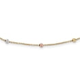 thumbnail image 1 of 14K Tri Color Gold Tri-color Polished & Diamond Cut Beaded Necklace 18 Inch, 1 of 2
