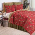 thumbnail image 4 of C&F Home 90 Pouces x 92 Pouces Branches de Mésange de Noël & Pomme de Pin Ensemble de Lit en Coton 3 Pcs Rouge Full/Grand Réversible Lavable en Machine pour les Fêtes d'Hiver, 4 of 7