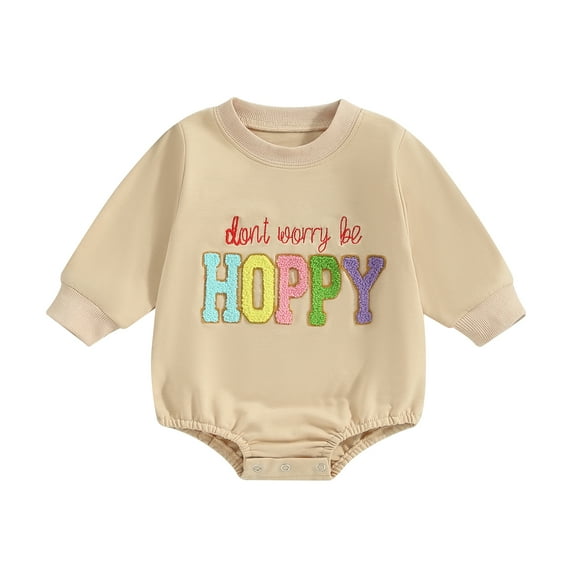 Bagilaanoe Newborn Baby Girl Oversized Romper Sweatshirt Long Sleeve Bodysuits Letter Embroidery Pullover 3M 6M 12M 18M Infant Casual Tee Tops