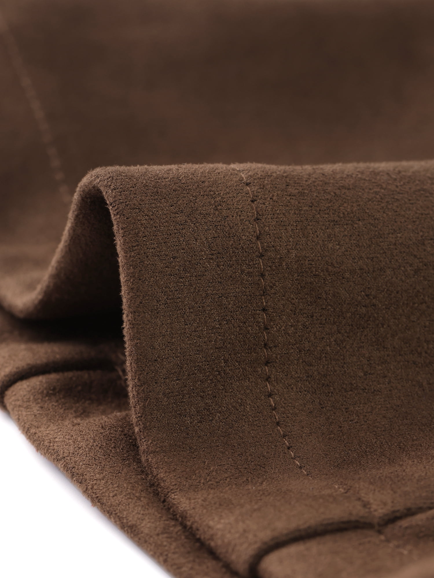 DARING DIVA Faux Suede Long Sleeve Button Decor Steampunk Jacket M Coffee