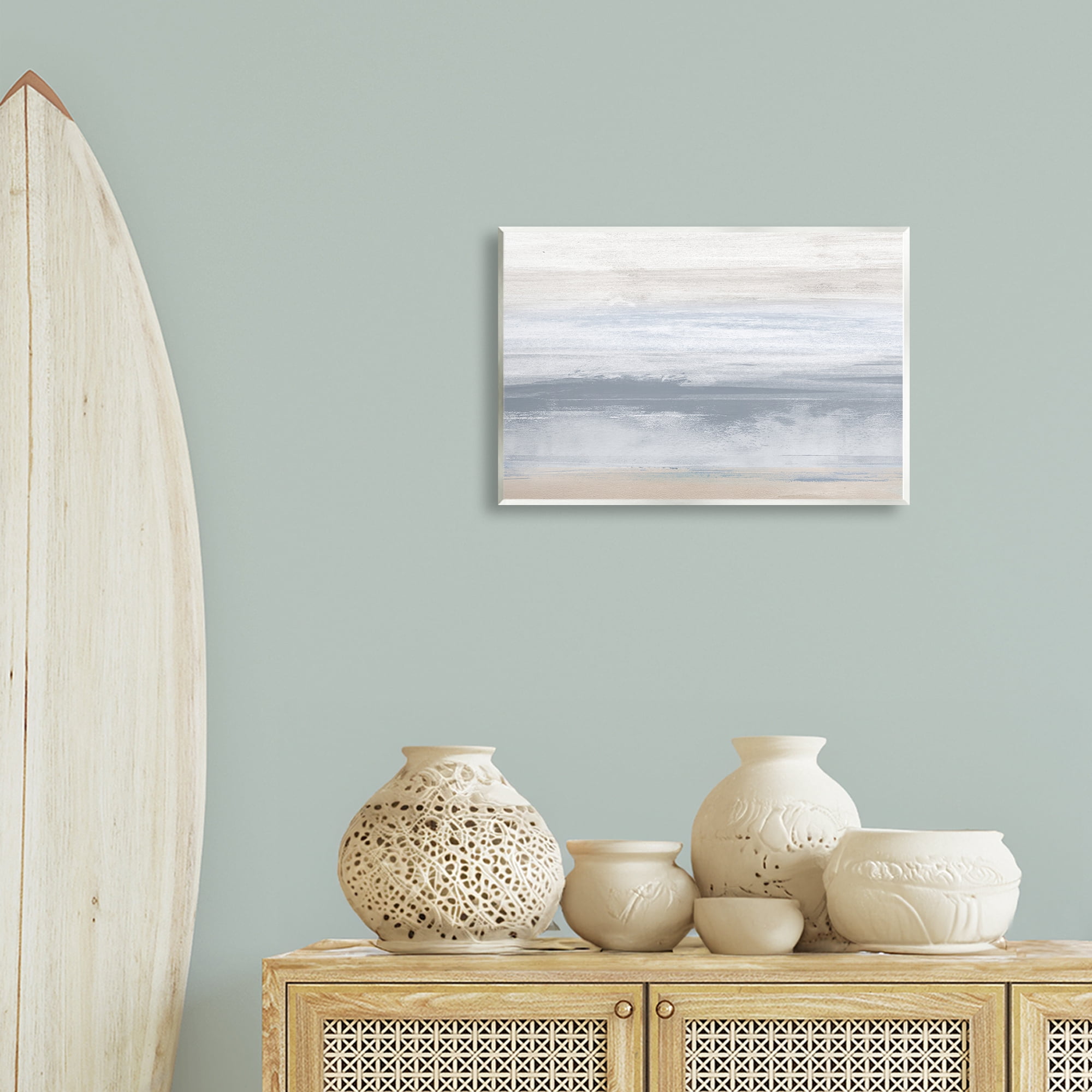 Stupell Industries Serene Blue Feeling Landscape Painting Unframed Art Print Wall Art, 19 x 13