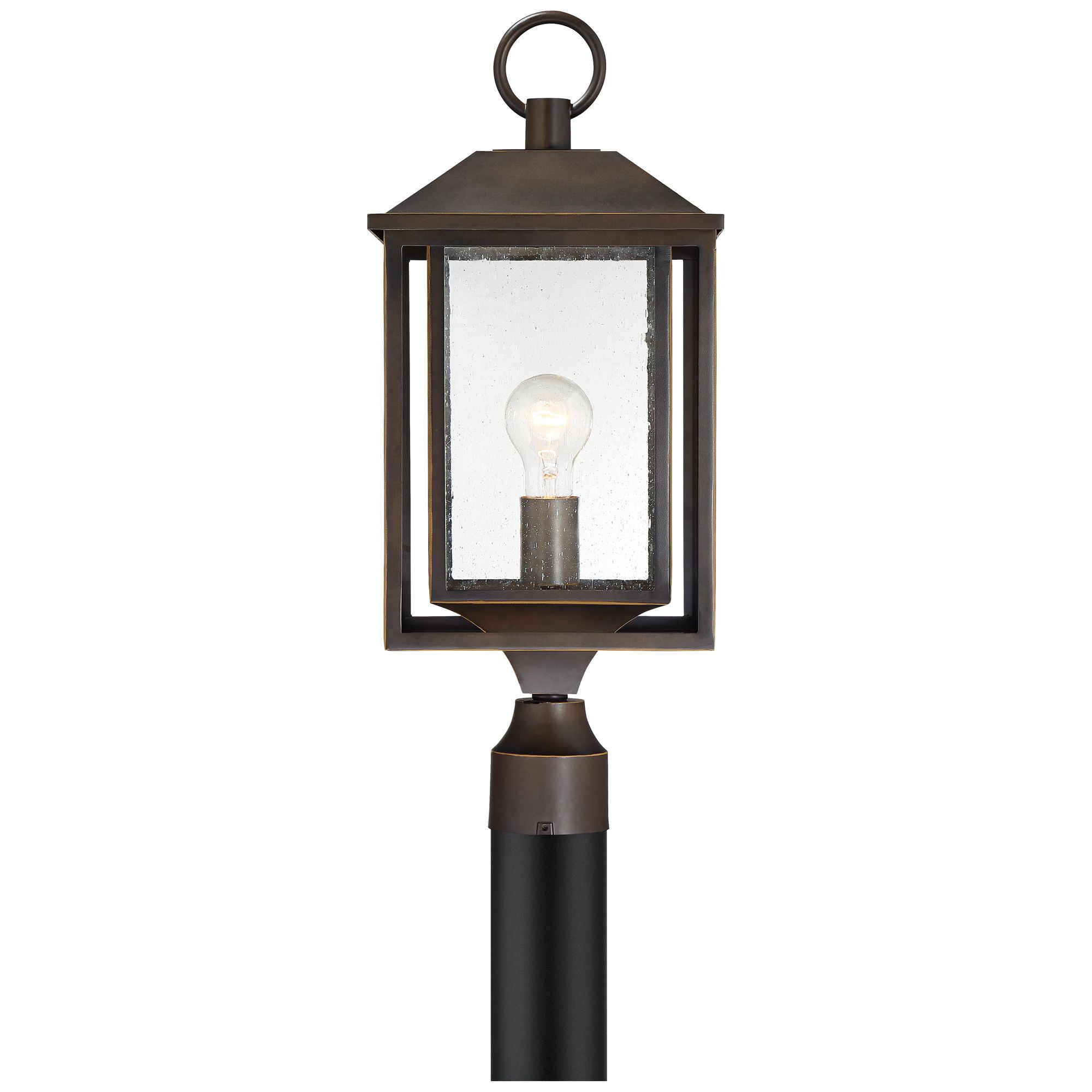 John Timberland Califa Vintage Mission Outdoor Post Light Bronze 21 1/2" Textured Glass for Exterior Barn Deck House Porch Yard Patio Home Outside